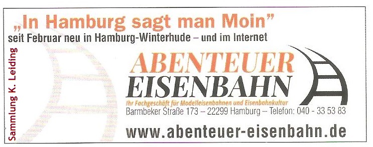 Werbung für Abenteuer Eisenbahn.