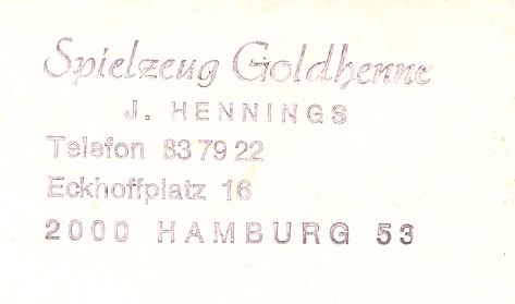Werbung für Spielzeug Goldhenne.