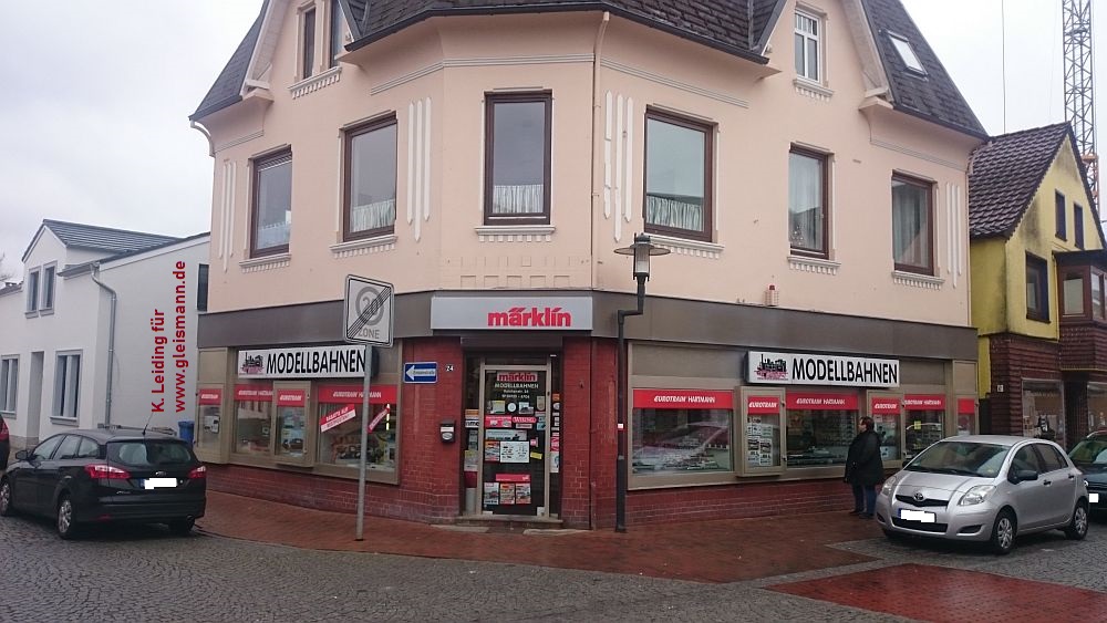 Ansicht des Ladengeschäfts von Modellbahnen Hartmann in Barmstedt im März 2019. Ansicht des Ladengeschäfts von Modellbahnen Hartmann in Barmstedt im März 2019.