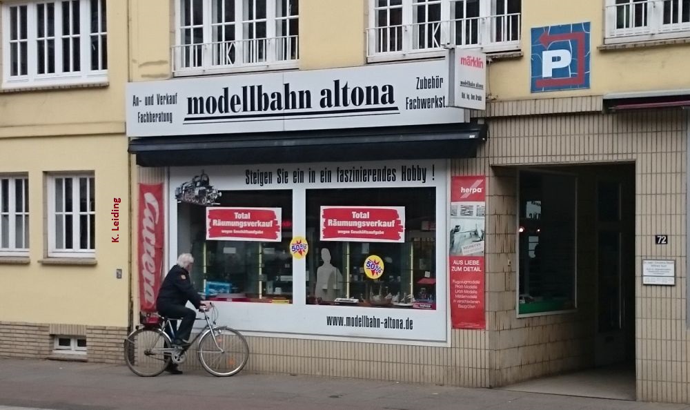 Das Geschäft Modellbahn Altona im März 2017.
