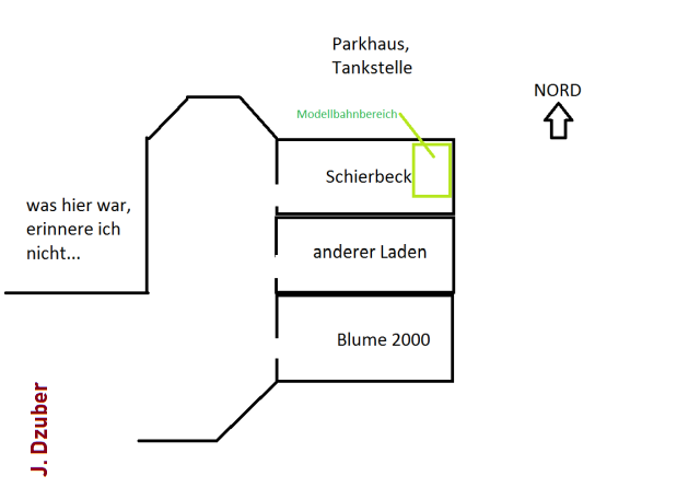 Zeichnung der Belegung der Geschäftsräume im P+R-Haus.