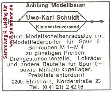 Werbung für Schuldt.