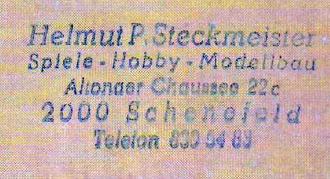 Werbung für Spiele Hobby Modellbahn Steckmeister.