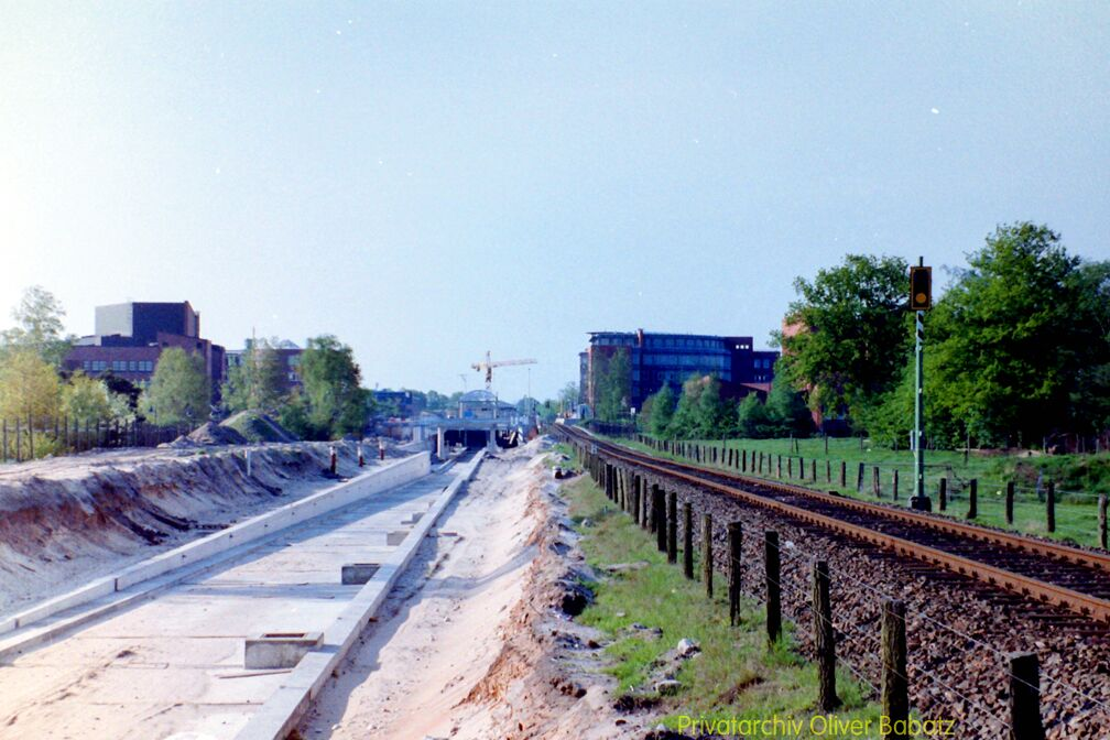 Blick von Norden auf die zuknftige Umsteigeanlage von *Norderstedt Mitte.