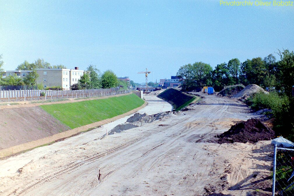 Blick zur Baustelle der Haltestelle Norderstedt Mitte.