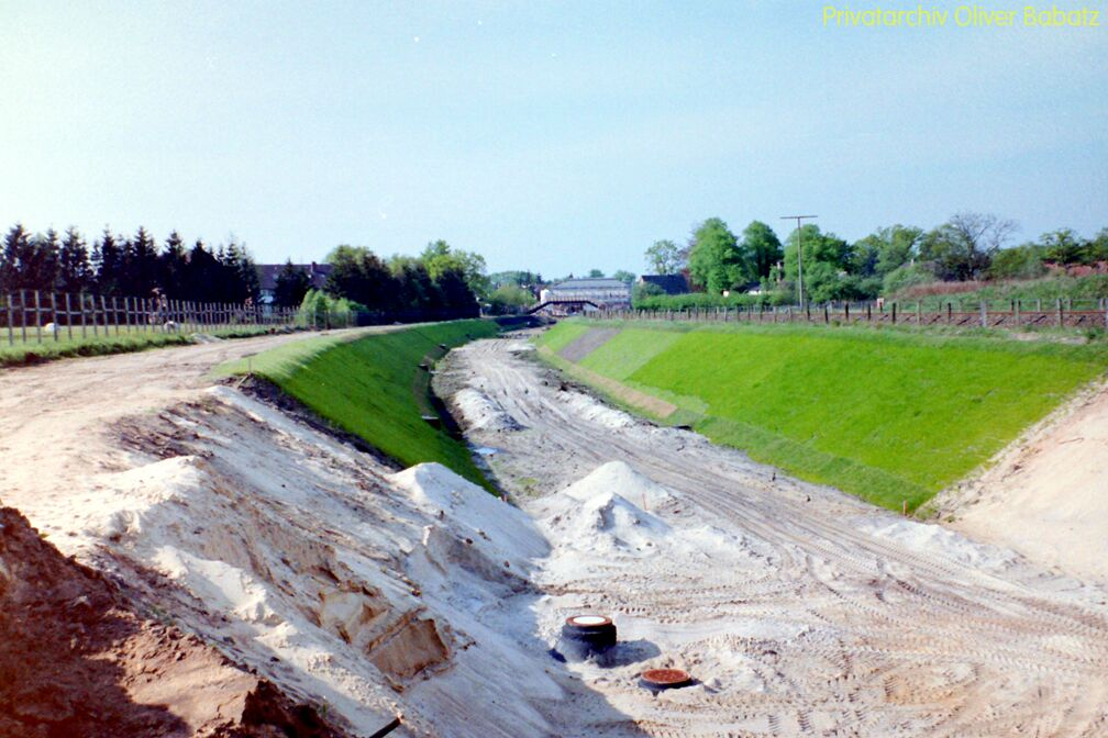 Blick von der Brcke ber die zuknftige U - Bahnstrecke.