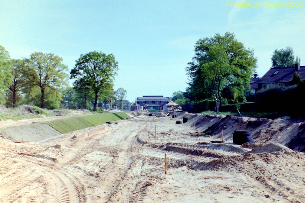 Blick von Sden auf die Baustelle.