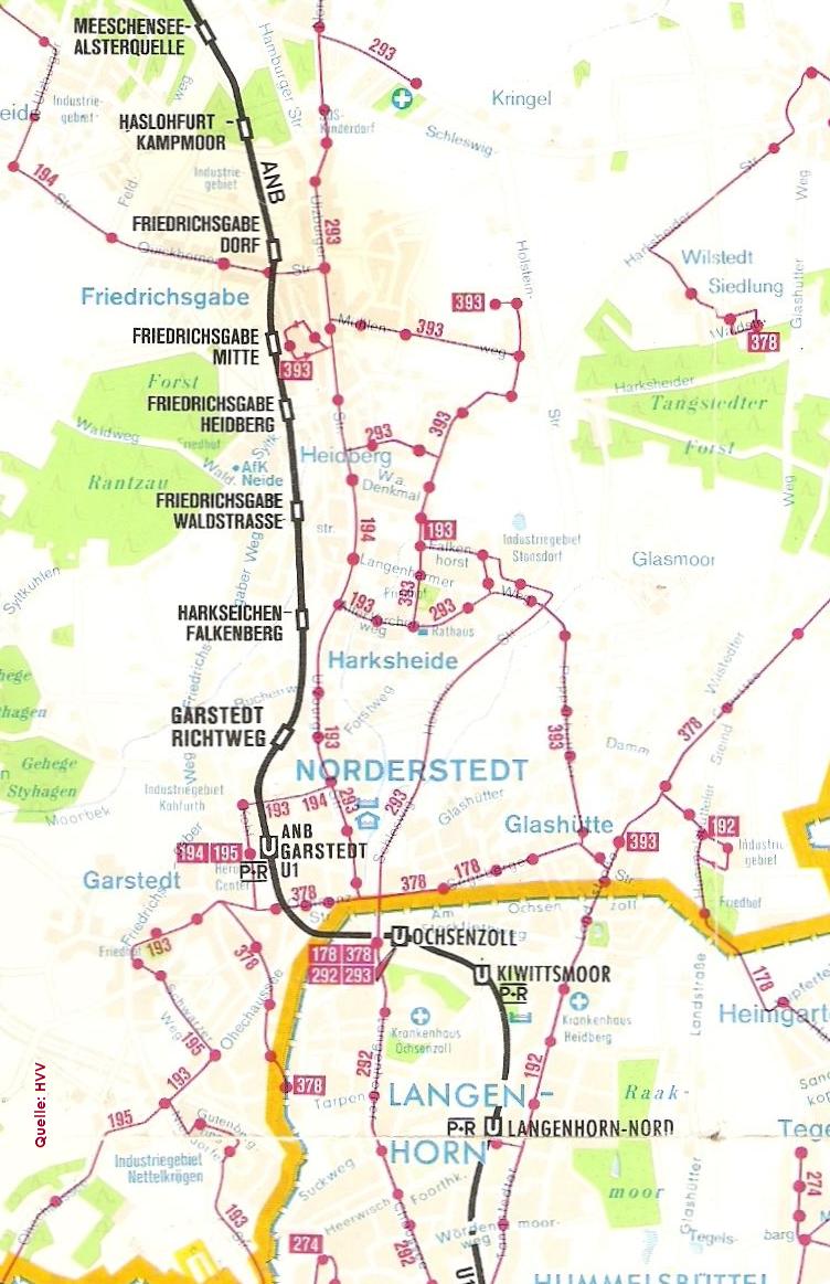 Busliniennetz am 28. 05. 1978.