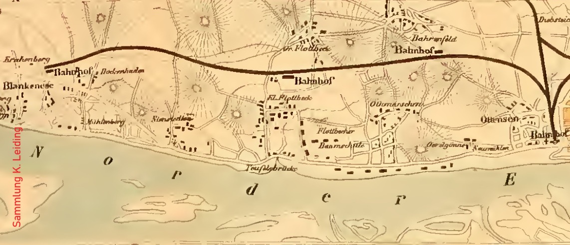 Karte der Blankeneser Bahn aus dem Jahr 1869.