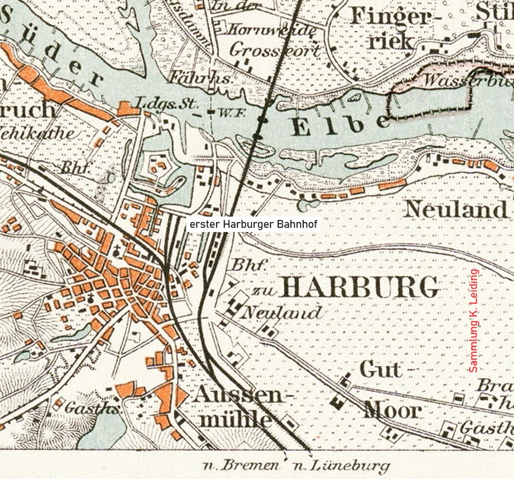 Ausschnitt aus dem Plan Meyers Umgebung von Hamburg 1887.