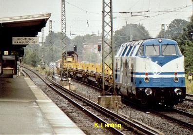 Blick vom Bahnsteig `Alte Whr`.