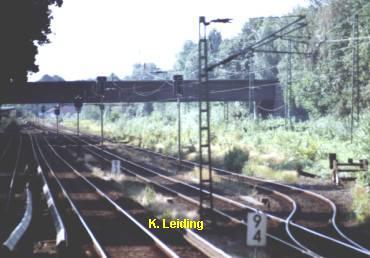 Blick vom Bahnsteig der Haltestelle Rbenkamp.