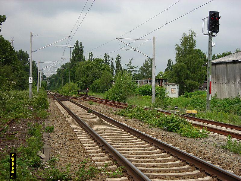 Der westliche Bahnhofskopf in Lokstedt.