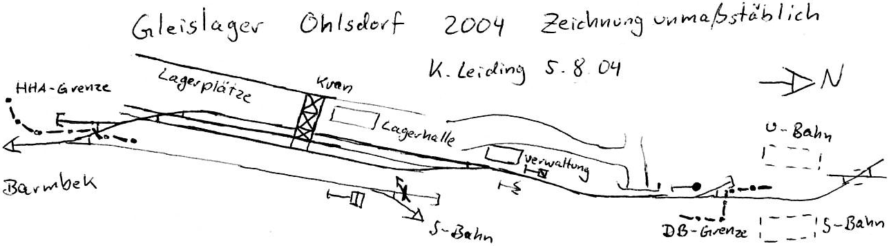Skizze des ehemaligen Gterbahnhofs Ohlsdorf 2004.
