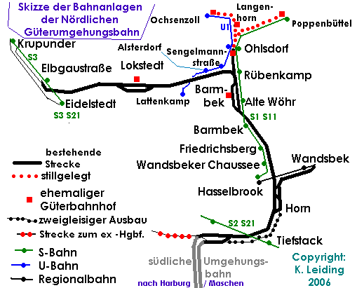 Skizze des Verlaufs der Gterumgehungsbahn.