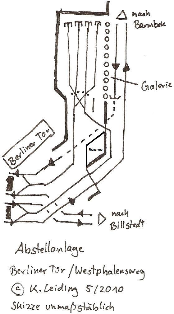 Gleisplan der Abstellanlage.