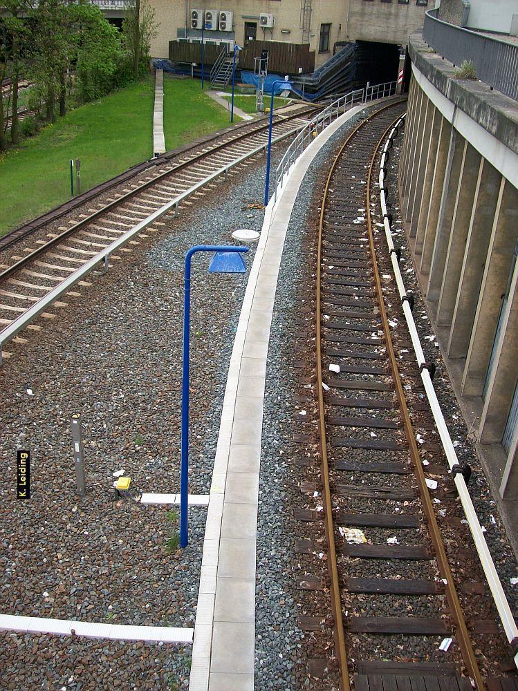 Nochmals die Gleise der U 3 nach Mundsburg und zur Abstellanlage.