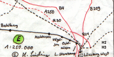 Teil 2 der Skizze der Strecke E