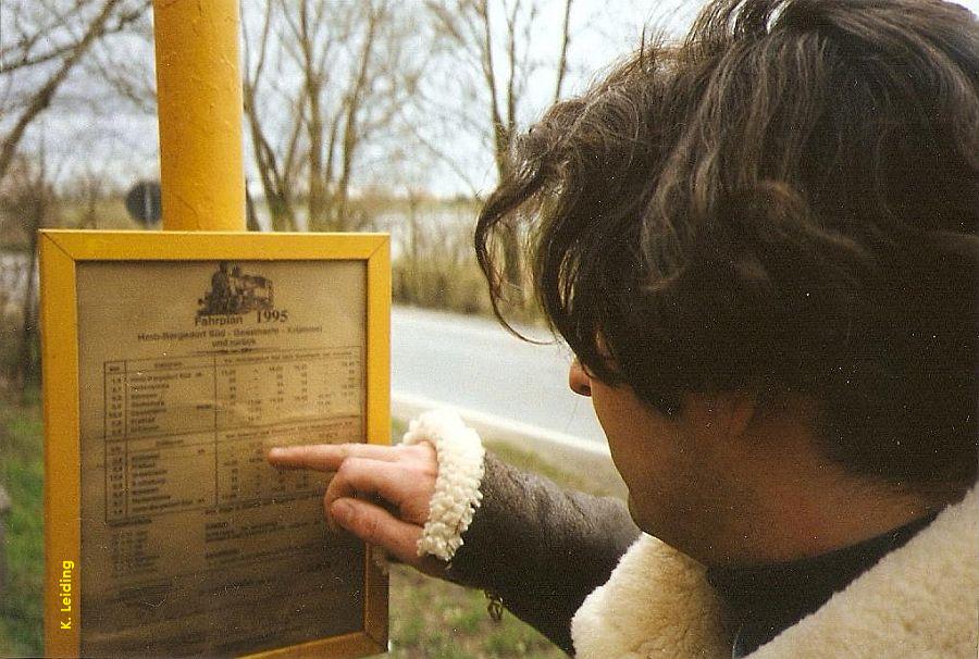 Blick auf den Fahrplan.