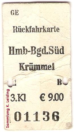 Fahrkarte der GE von 2005.