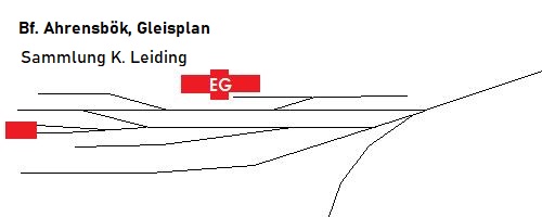 Undatierte schematische Gleisplanskizze des Bahnhofs *Ahrensbök.