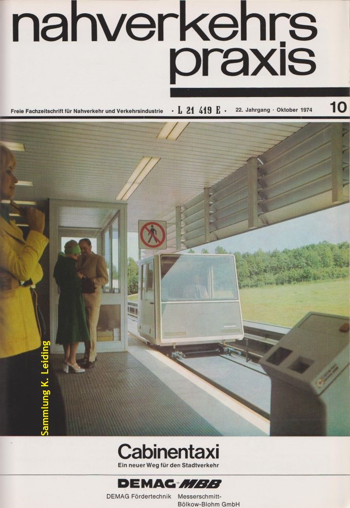 Titel der Zeitschrift nahverkehrs-praxis, Ausgabe 10/1974.