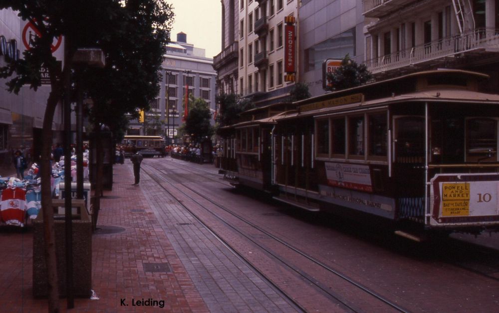 Wartende Cable Car in der Powell Street.