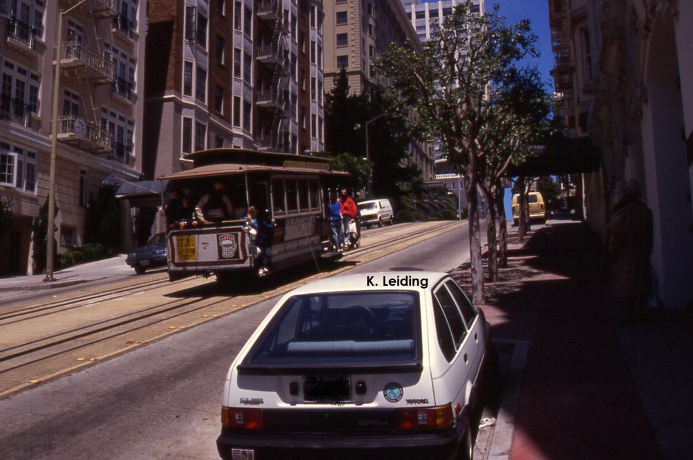 Cable car auf der Powell Street.