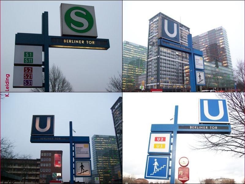 Collage von I-Masten am Berliner Tor.