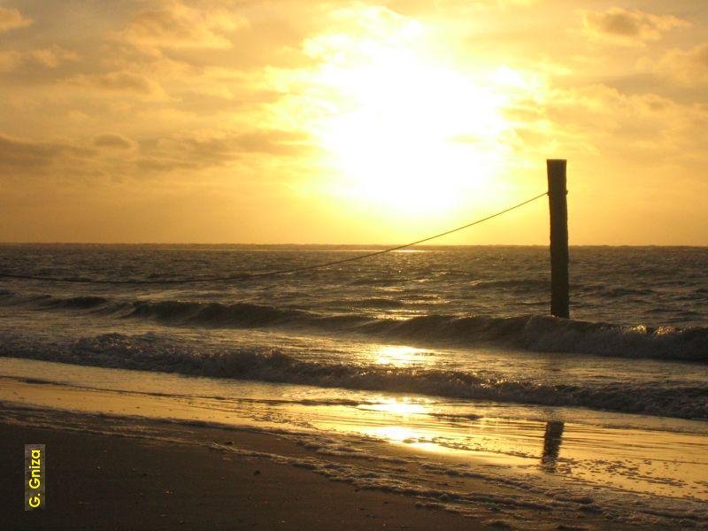 Sonnenuntergang am Strand.