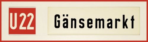 Linienschild U22 Gänsemarkt.