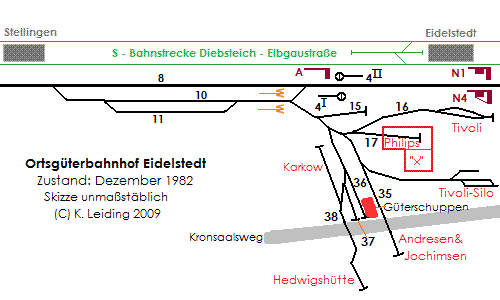 Skizze des Gelndes der ehemaligen Ortsgteranlage Eidelstedt