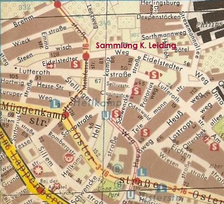 Ausschnitt aus einem Stadtplan von 1956