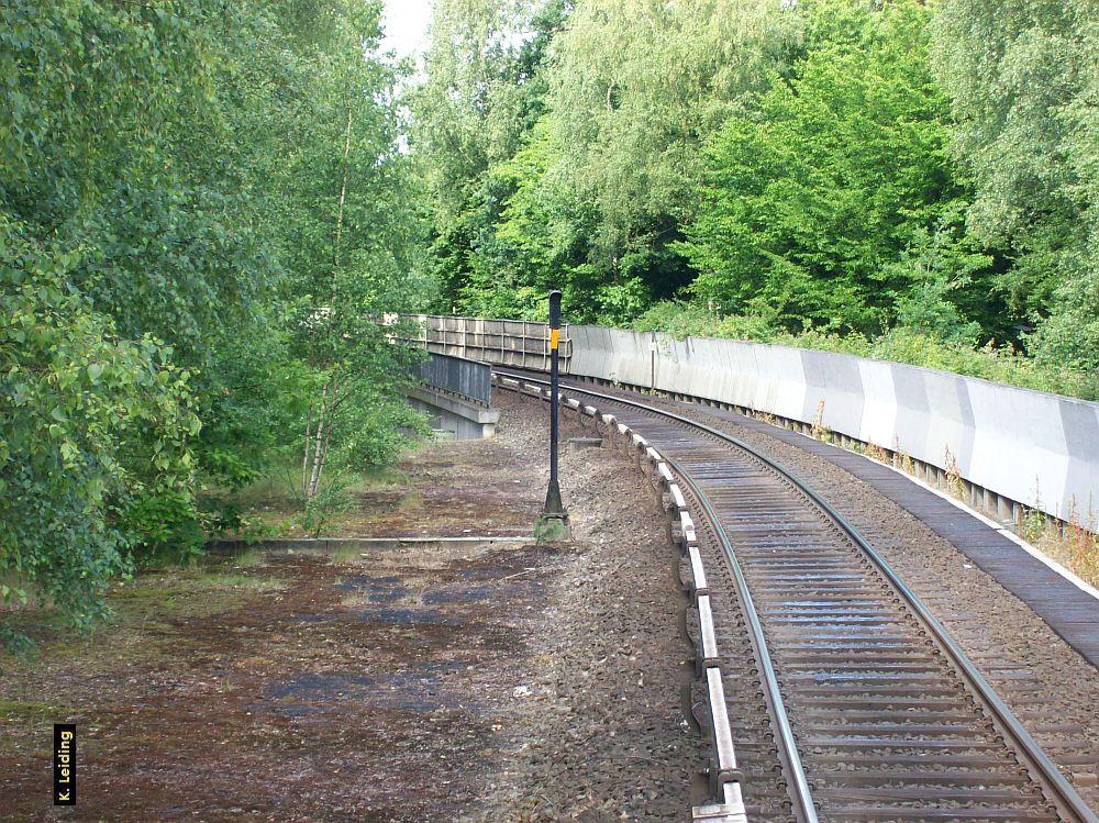 Das Streckengleis der U 1 in Richtung Alsterdorf.