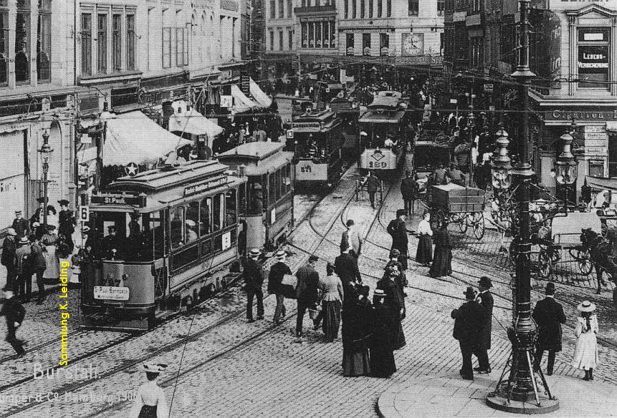 Am Großen Burstah etwa 1906.