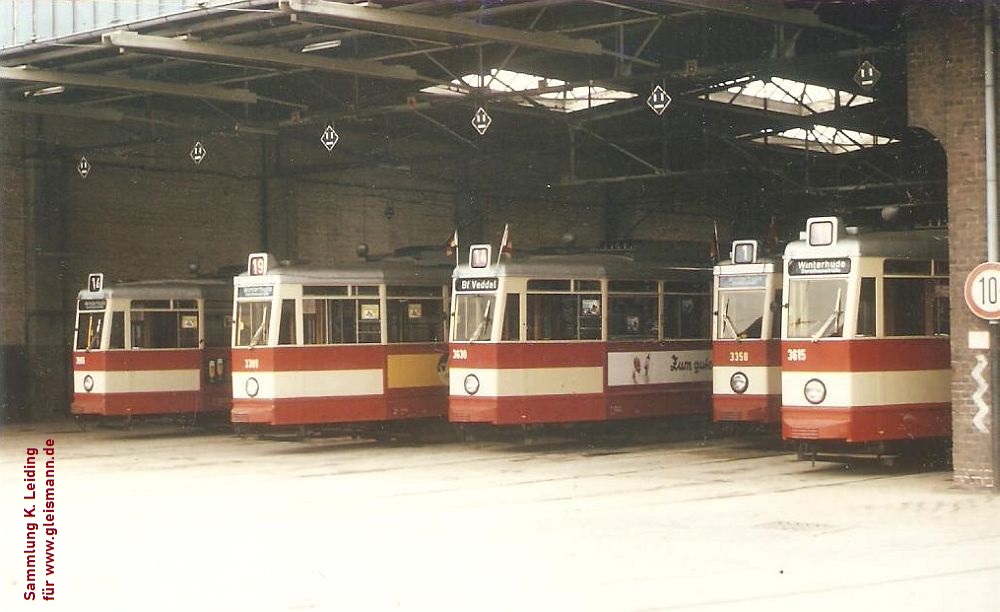 Der Betriebshof Krohnskamp, vermutlich in der zweiten Hälfte der 1960er Jahre.