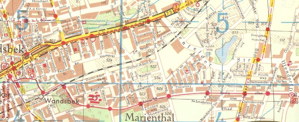 Ausschnitt aus einem Falk - Plan von 1960.